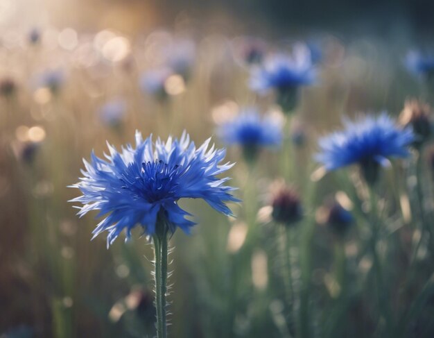 Foto uma flor de milho azul