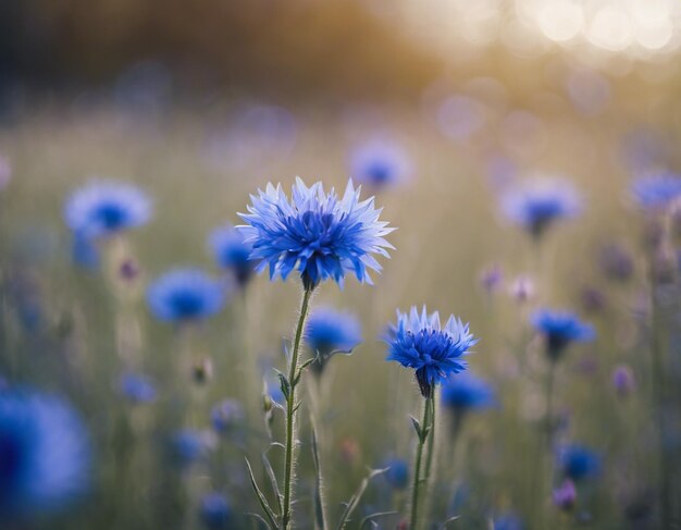 Foto uma flor de milho azul