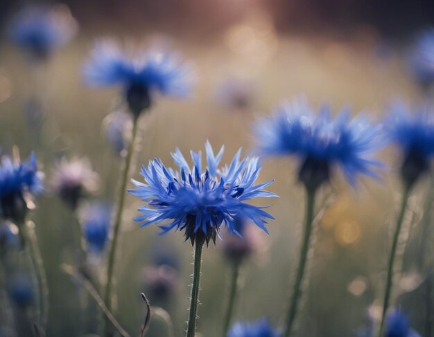 Foto uma flor de milho azul