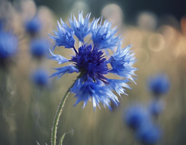 Foto uma flor de milho azul