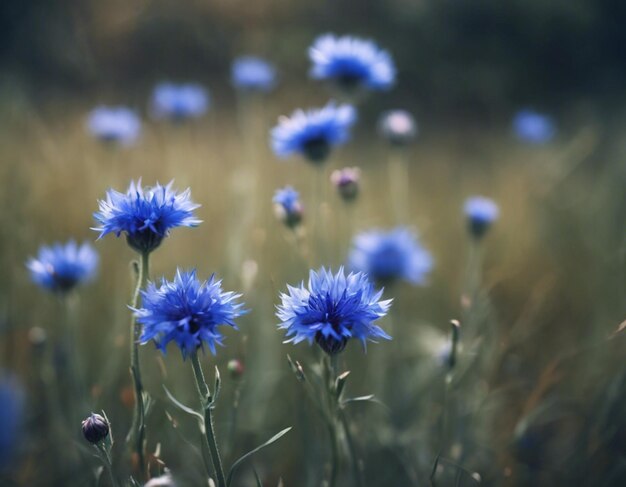 Uma flor de milho azul