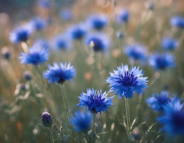 Uma flor de milho azul