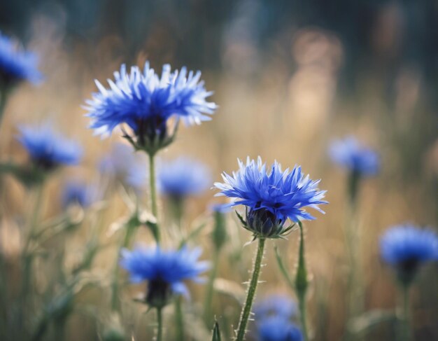 Uma flor de milho azul