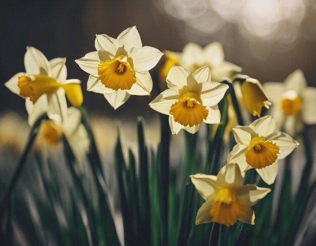 Foto uma flor de narcisos brancos