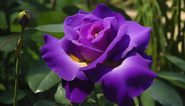 Foto uma flor de rosa roxa de grande tamanho em floração fotografia de arte moderna