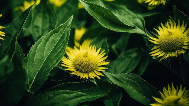 Foto uma flor e folhas verdes