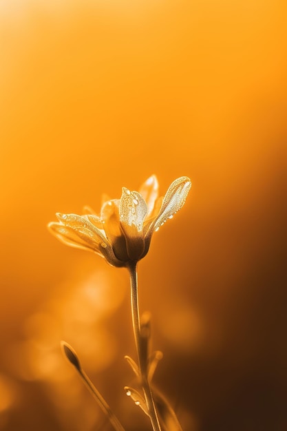 Foto uma flor em um fundo amarelo