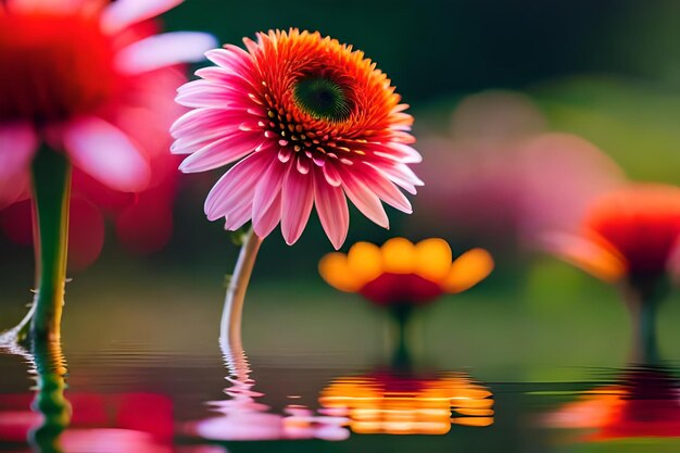 Uma flor em um vaso que diz " margarida " no fundo.