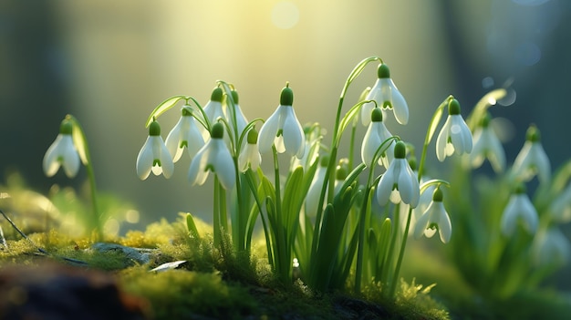 Uma flor hipnotizante, banhada delicadamente nos raios radiantes do rejuvenescente sol da primavera.