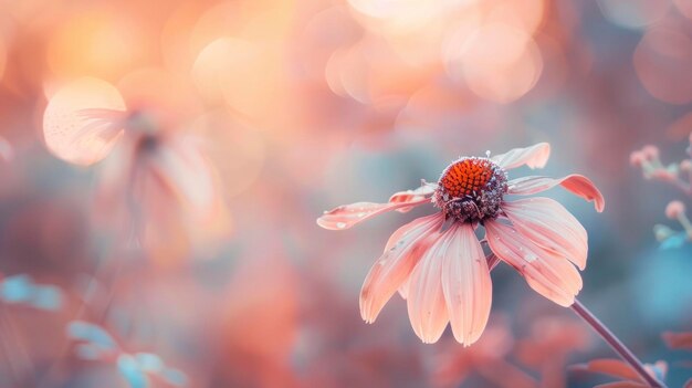 Foto uma flor murcha em um fundo desfocado