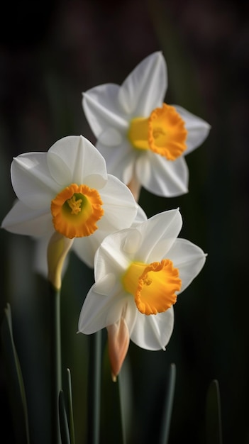 Foto uma flor no jardim é uma flor chamada narcisos.