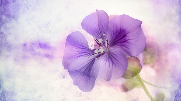 Uma flor que é roxa e tem um centro branco