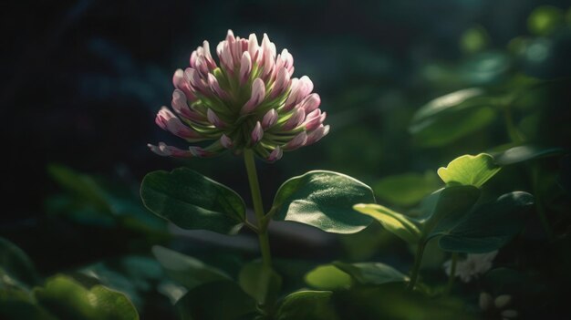 Uma flor que está em um campo verde