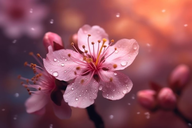 Uma flor que está na chuva