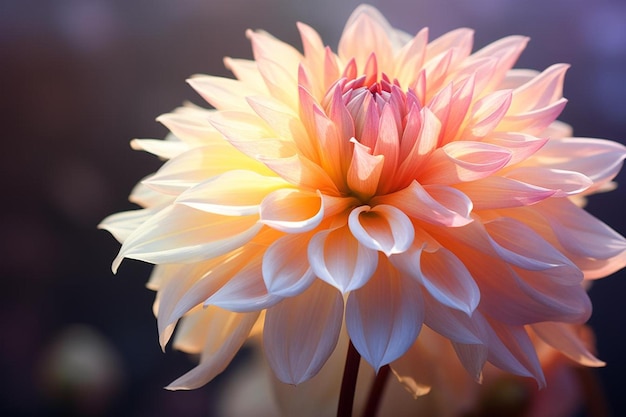 uma flor rosa com a luz nela