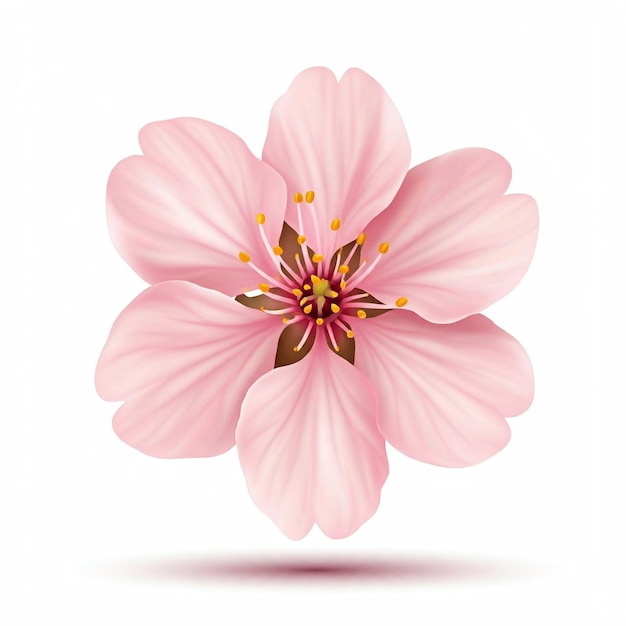uma flor rosa com manchas amarelas e vermelhas