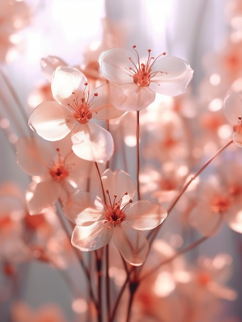 Uma flor rosa com uma flor branca