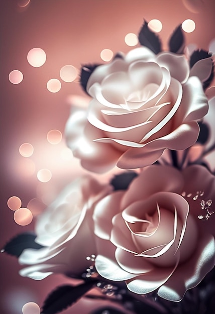 Uma flor rosa e branca com um caule preto e uma flor branca no meio.