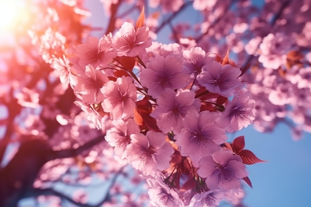 Uma flor rosa em uma árvore