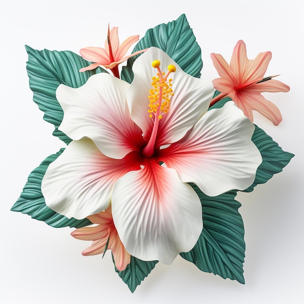 Foto uma flor tropical magnífica com fundo branco 8k uhd