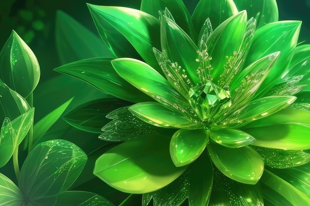 Uma flor verde muito bonita .