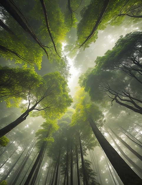 uma floresta com muitas árvores que tem a palavra citação sobre ele