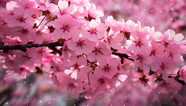 Foto uma floresta de cerejeiras cor-de-rosa