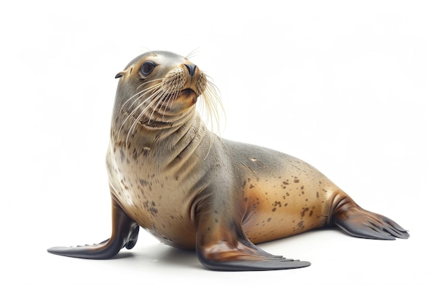 Foto uma foca aplaudindo isolada em um fundo branco