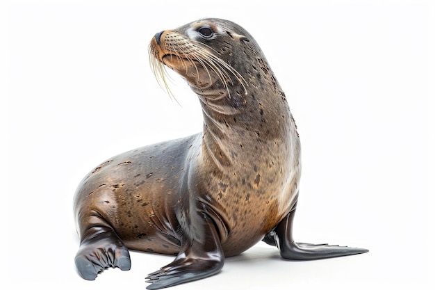 Uma foca aplaudindo isolada em um fundo branco