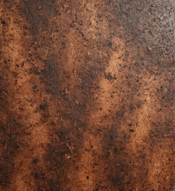 Foto uma folha de metal castanha com uma textura áspera e um fundo castanho