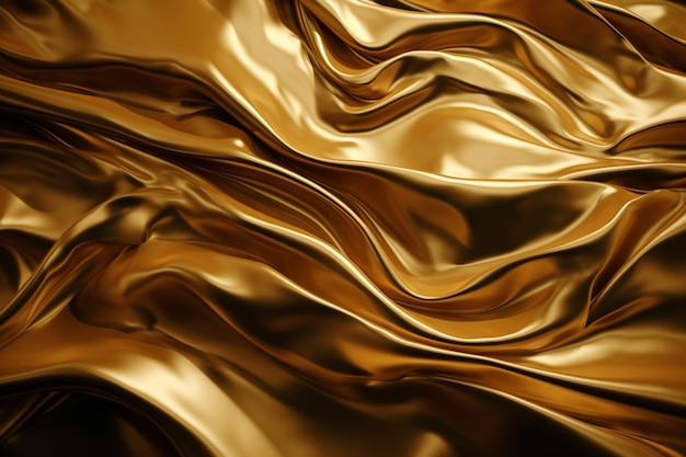Uma folha de seda dourada é envolta em um padrão diagonal.