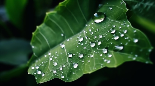 Uma folha verde com a palavra chuva