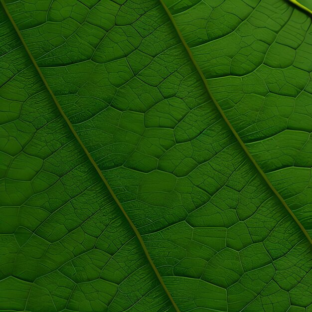 Foto uma folha verde com veias visíveis e as linhas da folha são visíveis