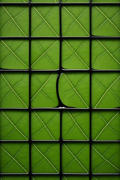 uma folha verde é mostrada no fundo de uma foto um close-up de uma folha com veias padrão de folha