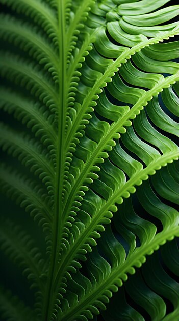 Uma folha verde vibrante de perto