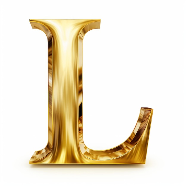 Foto uma fonte de letras metálicas douradas em fundo branco
