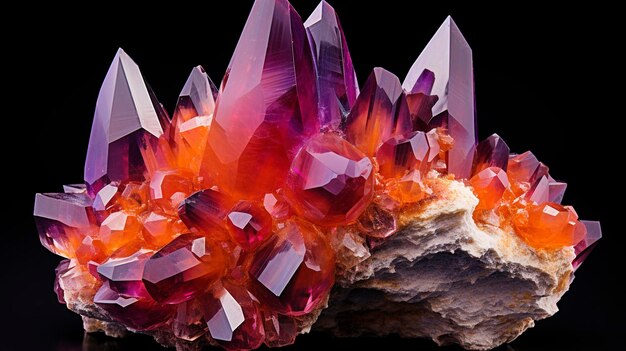 Uma foto capturando as cores vibrantes e as formações únicas das pedras preciosas naturais