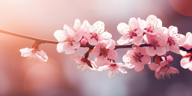 Uma foto cativante de uma linda flor de cerejeira