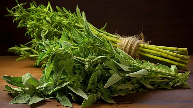 Uma foto com detalhes de alta qualidade Cachos de limão verbena aromático e salgados