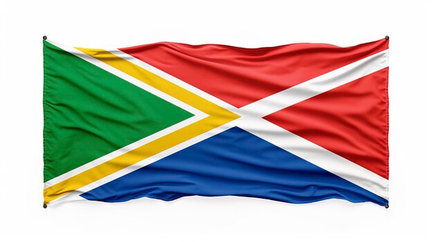 Uma foto da bandeira da África do Sul em tamanho completo