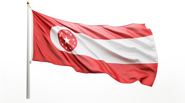 Uma foto da bandeira de Cingapura em tamanho completo