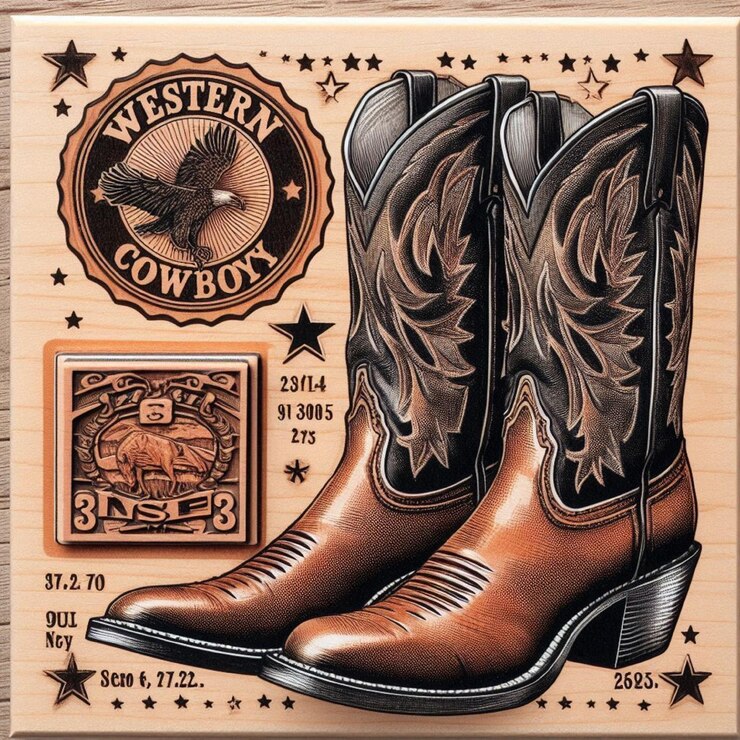 Foto uma foto de botas de cowboy e um chapéu de cowboy