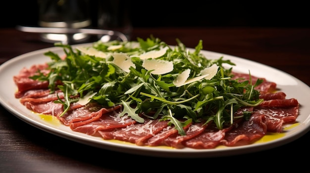 Uma foto de carpaccio de carne