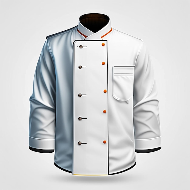 Uma foto de casacos brancos de chef, uniforme de cozinheiro, maquiagem de camisa formal.