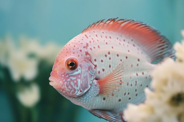 Uma foto de chifre de peixe fecha o rosto com luz suave