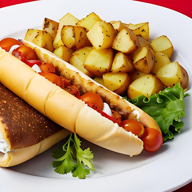 Uma foto de comida deliciosa para cachorros-quentes.