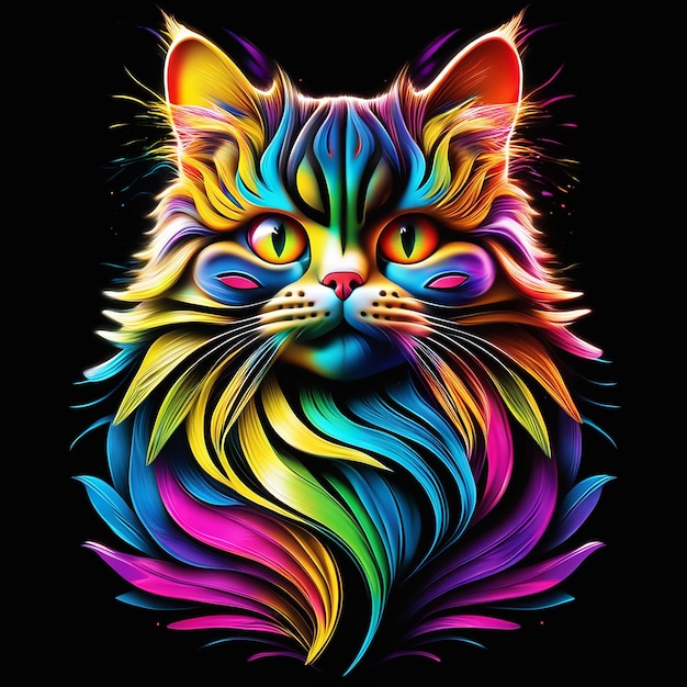 Uma foto de fundo de gato colorido