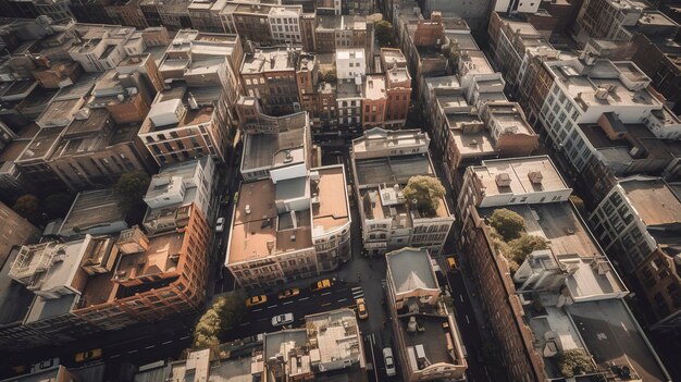 Uma foto de horizontes urbanos em uma vista aérea