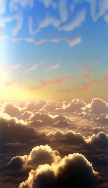Uma foto de nuvens e um pássaro no céu