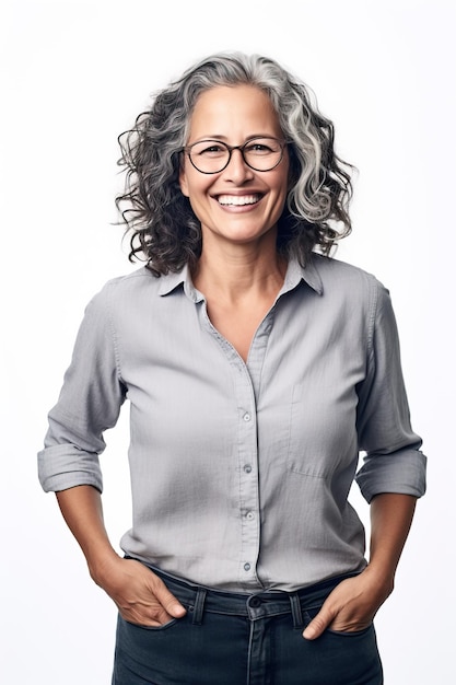 Uma foto de retrato de um educador sorridente realista